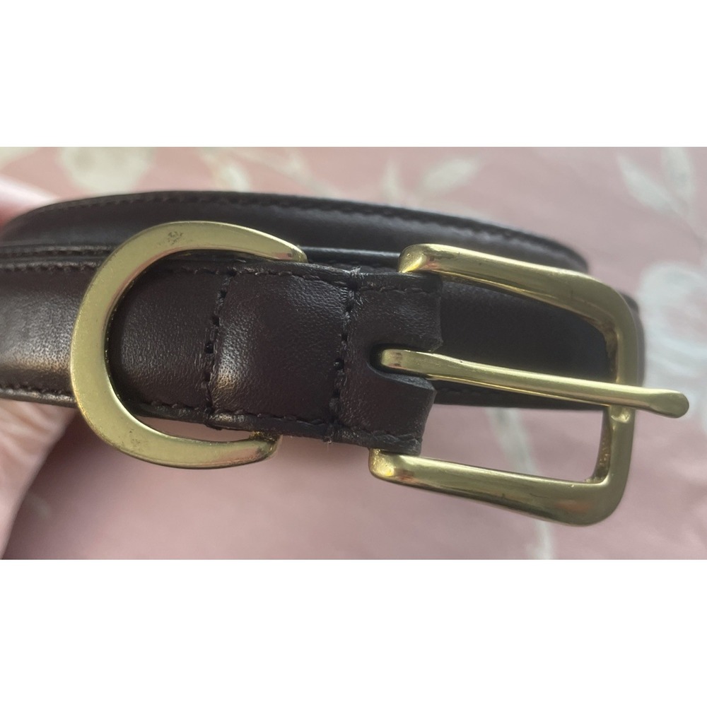 Vintage Coach Belt Size L Womens Brown Leather Brass Buckle Y2K 3/4" Wide x 39" - Picture 3 of 10